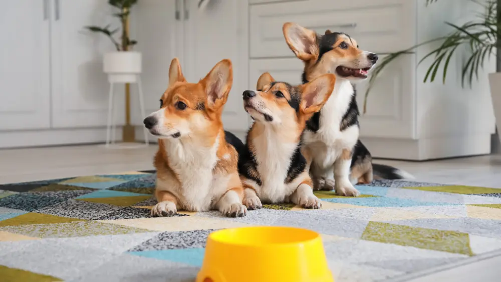 ご飯を待つ犬